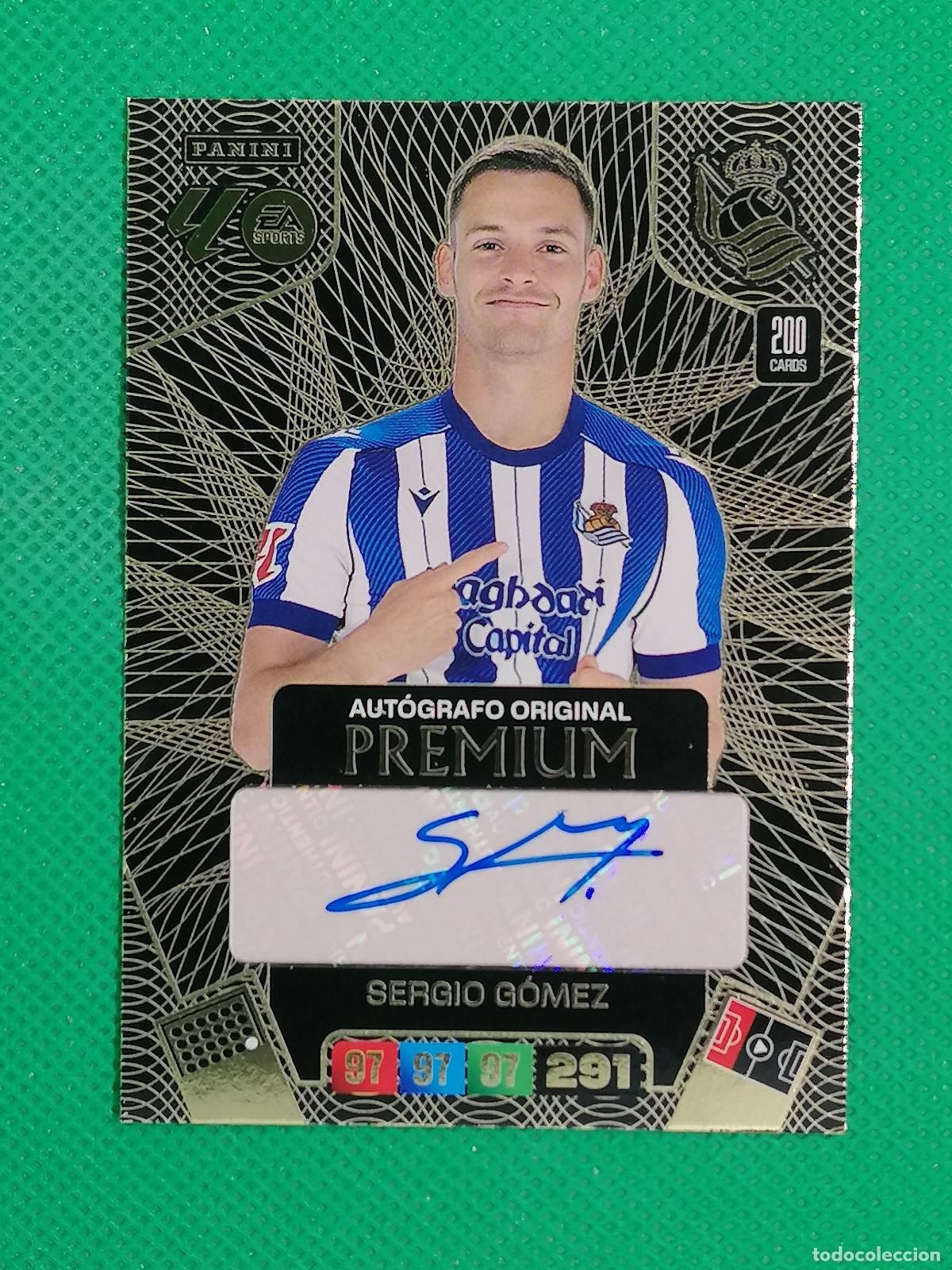 Figurine di Calcio: SERGIO GOMEZ AUTOGRAFO ORIGINAL PREMIUM REAL SOCIEDAD ⚽ PANINI LIGA ADRENALYN XL 2025 2026 25 26 ⚽