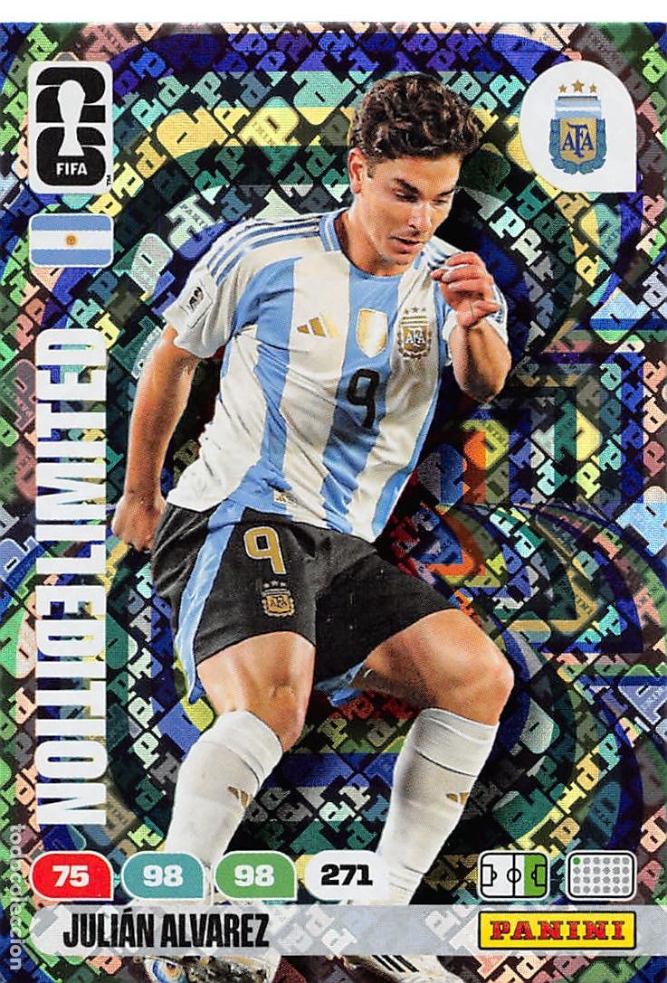 Cromos de F&uacute;tbol: PANINI ADRENALYN FIFA WORLD CUP MUNDIAL 2026 #LE JULIAN ALVAREZ (ARGENTINA) LIMITED EDITION