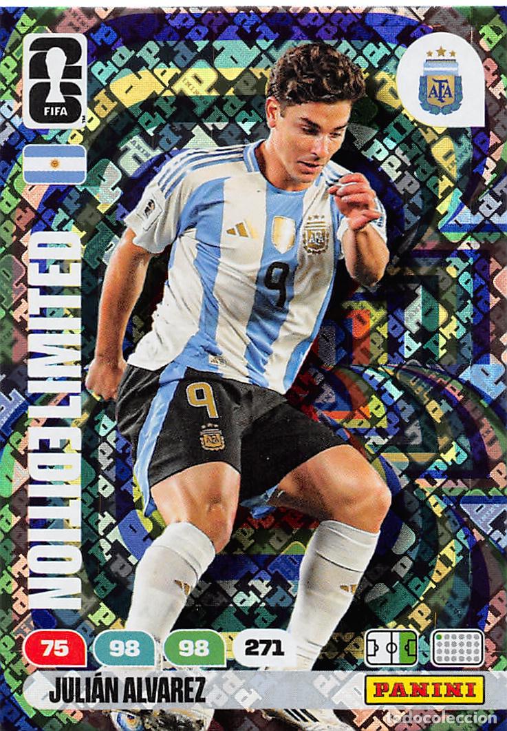 Cromos de F&uacute;tbol: PANINI ADRENALYN FIFA WORLD CUP MUNDIAL 2026 #LE JULIAN ALVAREZ (ARGENTINA) LIMITED EDITION