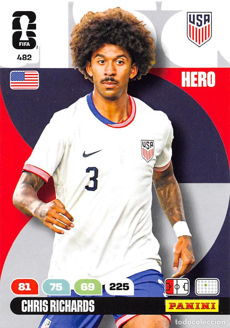 Fu&szlig;ball-Sticker: PANINI ADRENALYN FIFA WORLD CUP MUNDIAL 2026 #482 CHRIS RICHARDS (USA) BASE HERO