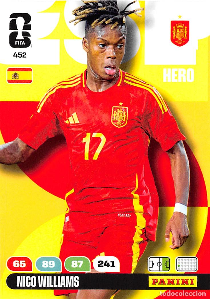 Fu&szlig;ball-Sticker: PANINI ADRENALYN FIFA WORLD CUP MUNDIAL 2026 #452 NICO WILLIAMS (ESPA&Ntilde;A) BASE HERO