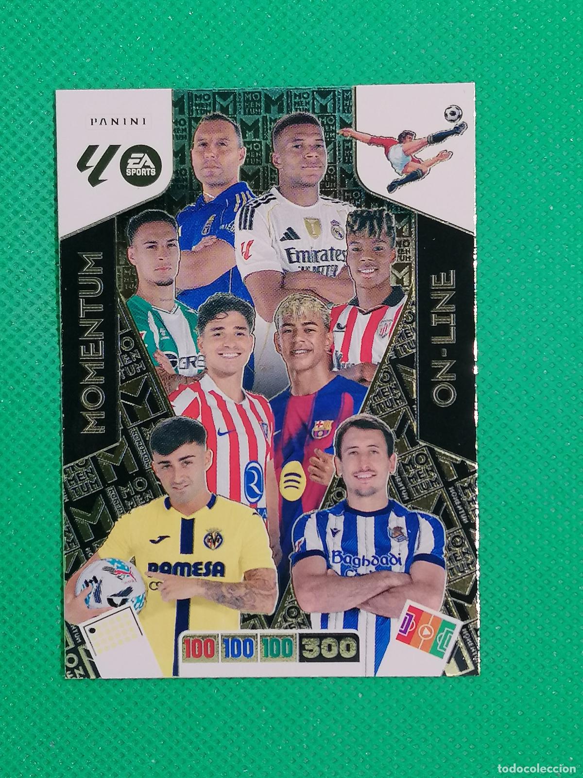 Fu&szlig;ball-Sticker: MOMENTUM ON-LINE ONLINE YAMAL MBAPPE CAZORLA ALVAREZ ⚽ PANINI LIGA ADRENALYN XL 2025 2026 25 26 ⚽