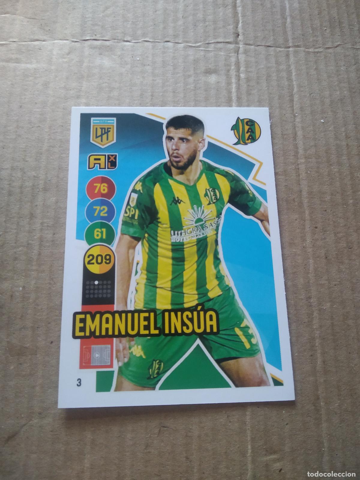 Fu&szlig;ball-Sticker: 3 EMANUEL INSUA ALDOSIVI CROMO FUTBOL ARGENTINO PANINI LIGA ARGENTINA 2021 ADRENALYN