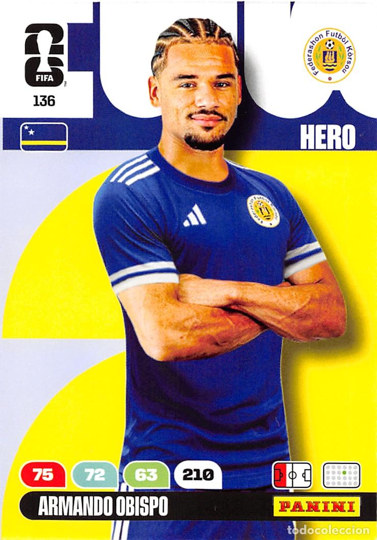 Football Stickers: PANINI ADRENALYN FIFA WORLD CUP MUNDIAL 2026 #136 ARMANDO OBISPO (CURAZAO) BASE HERO