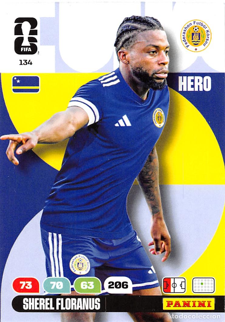 Football Stickers: PANINI ADRENALYN FIFA WORLD CUP MUNDIAL 2026 #134 SHEREL FLORANUS (CURAZAO) BASE HERO