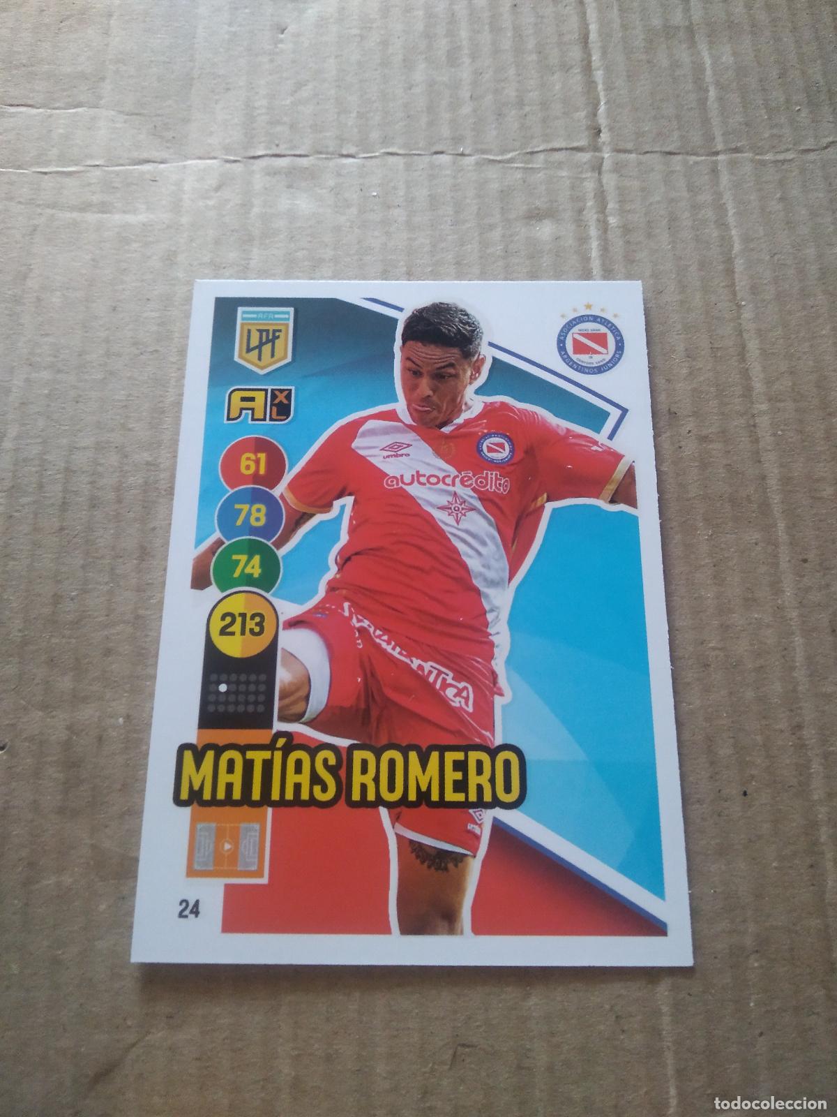 Fu&szlig;ball-Sticker: 24 MATIAS ROMERO ARGENTINOS JUNIORS CROMO FUTBOL ARGENTINO PANINI LIGA ARGENTINA 2021 ADRENALYN