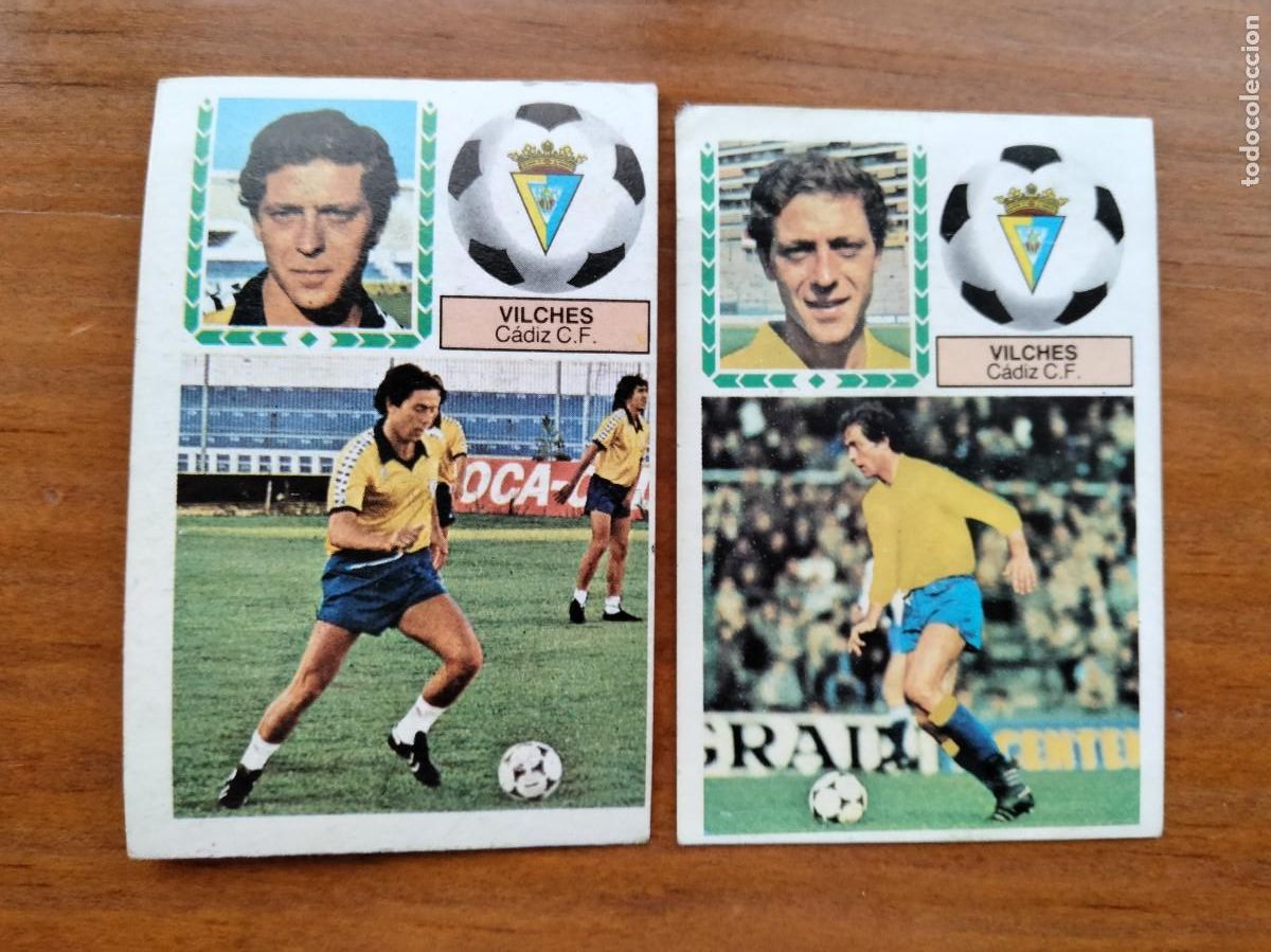 Fu&szlig;ball-Sticker: 2 versiones Vilches fichaje 7 Cadiz cromo &aacute;lbum liga Este 83 84