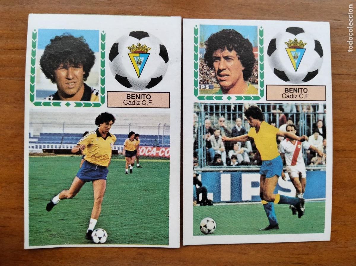 Fu&szlig;ball-Sticker: 2 versiones Benito fichaje 8 Cadiz cromo &aacute;lbum liga Este 83 84