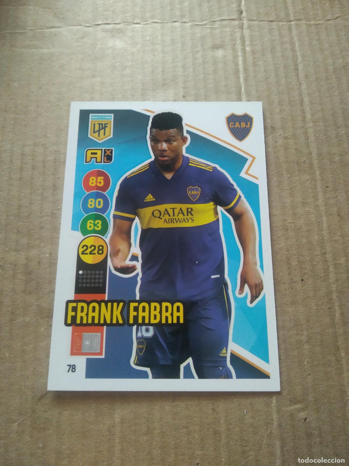 Cromos de Futebol: 78 FRANK FABRA BOCA JUNIORS CROMO FUTBOL ARGENTINO PANINI LIGA ARGENTINA 2021 ADRENALYN