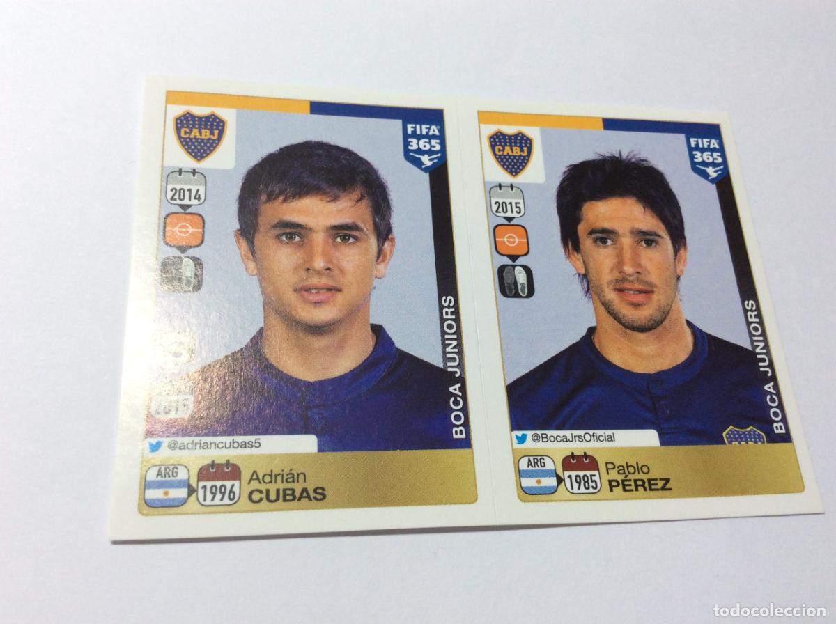 Cromos de F&uacute;tbol: 82 86 Adri&aacute;n Cubas Pablo P&eacute;rez Boca Juniors FIFA 365 2015 2016 PANINI