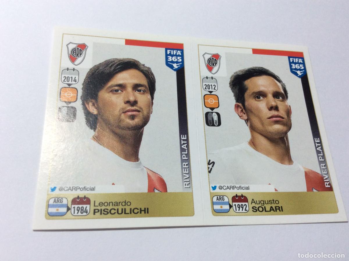 Cromos de F&uacute;tbol: 125 126 Leonardo Pisculichi Augusto Solari River Plate FIFA 365 2015 2016 PANINI