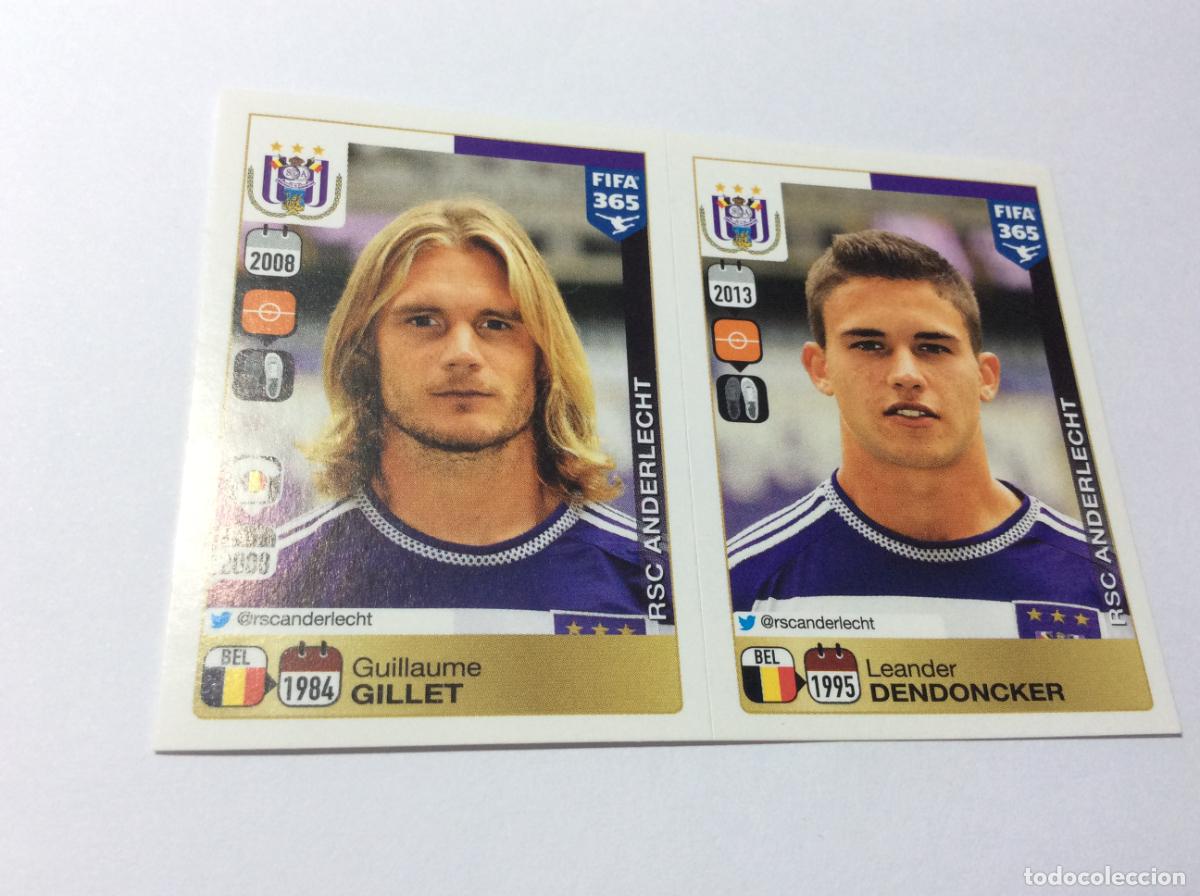 Cromos de F&uacute;tbol: 140 141 Guillaume Gillet Leander Dendoncker RSC Anderlecht FIFA 365 2015 2016 PANINI