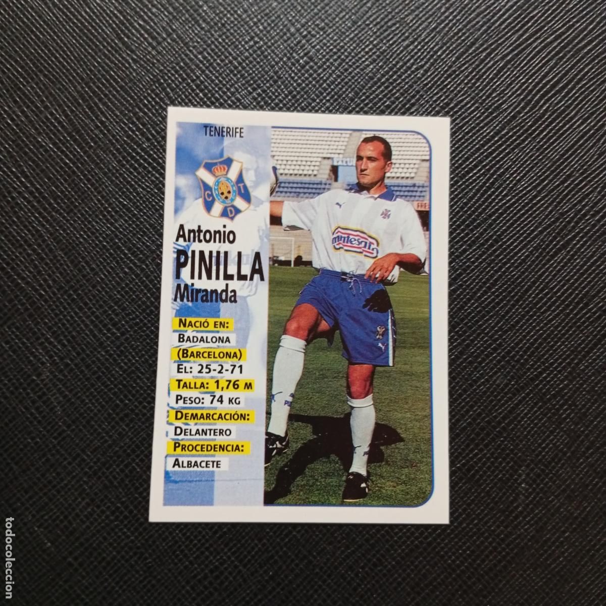Cromos de F&uacute;tbol: 307A 307 PINILLA TENERIFE PANINI 1998 1999 CROMO FUTBOL 98 99 - SIN PEGAR - A67 PG532 -