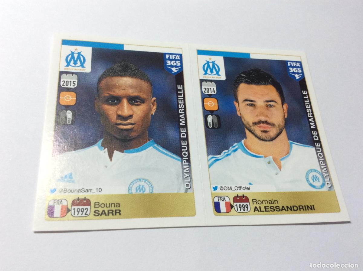 Cartes &agrave; collectionner de Football: 410 411 Bouna Sarr Romain Alessandrini Olympic de Marsella FIFA 365 2015 2016 PANINI