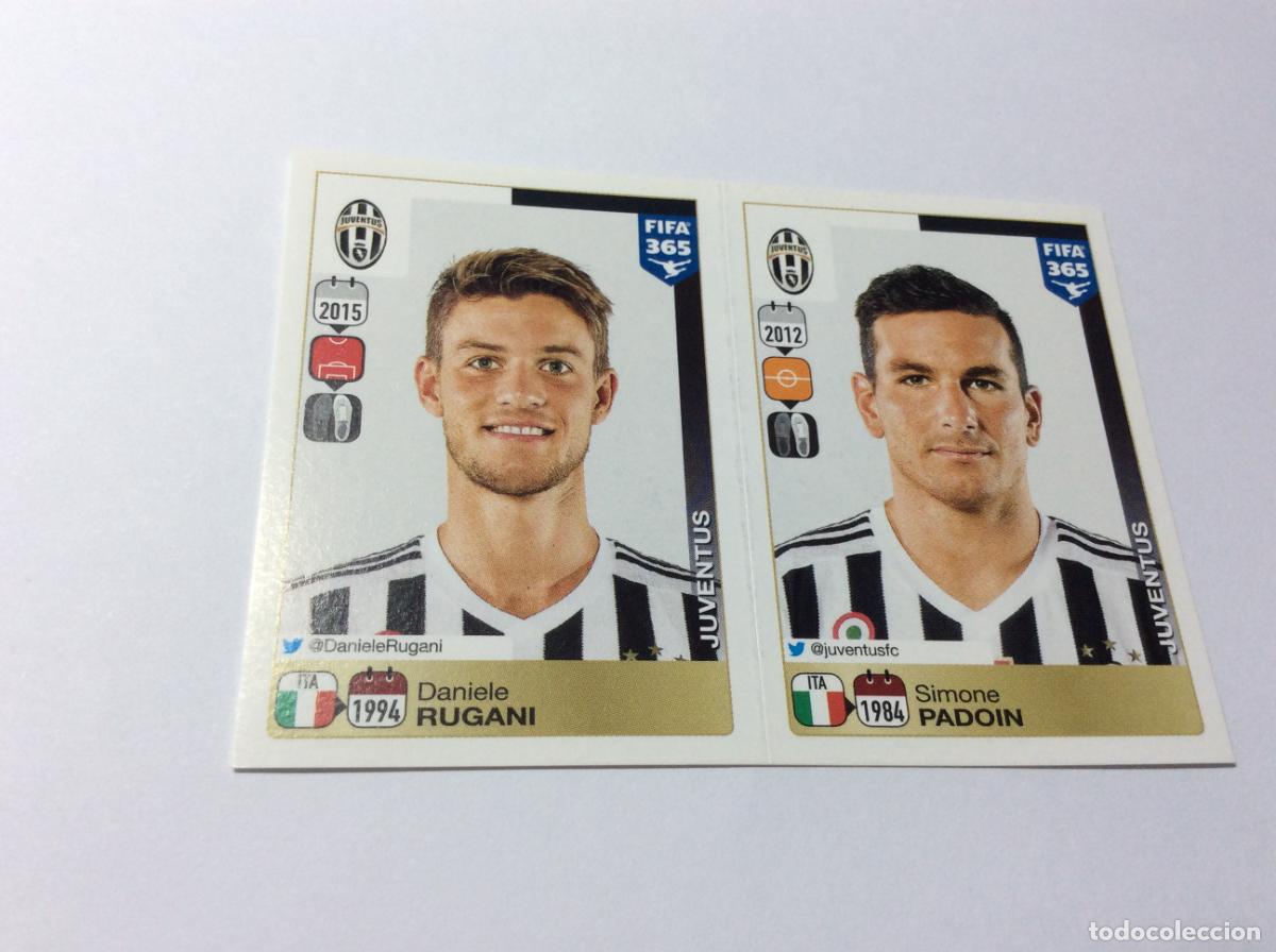 Cromos de F&uacute;tbol: 560 561 Daniele Rugani Simone Padoin Juventus FIFA 365 2015 2016 PANINI