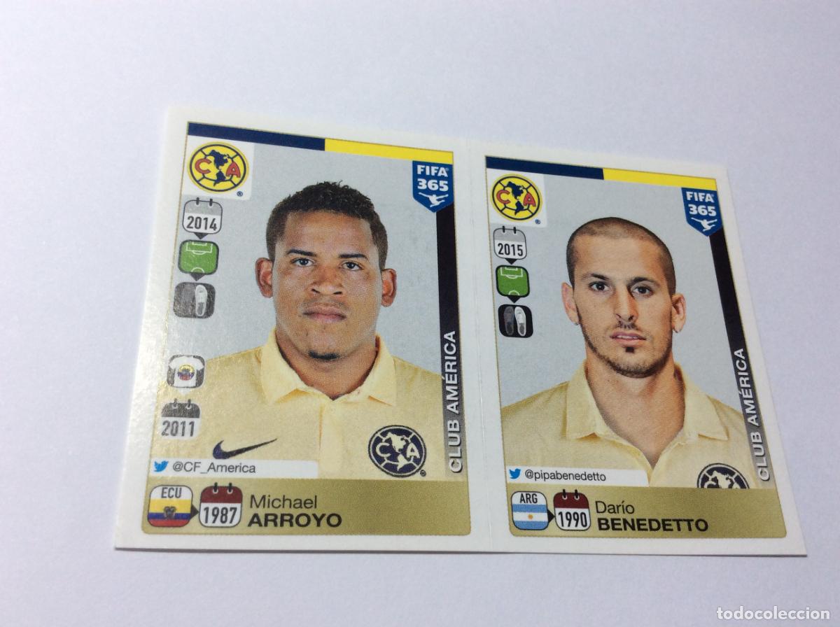 Cartes &agrave; collectionner de Football: 637 638 Michael Arroyo Dar&iacute;o Benedetto Club Am&eacute;rica FIFA 365 2015 2016 PANINI