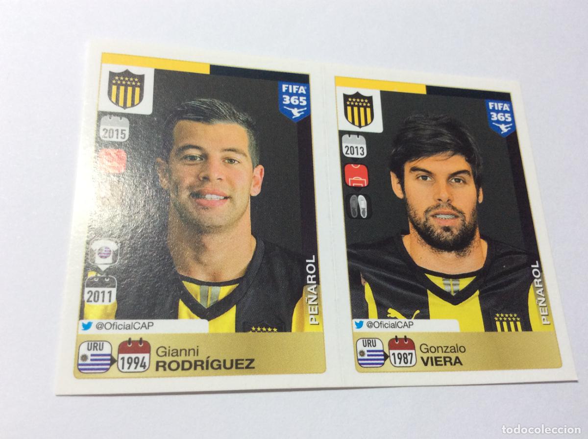 Cromos de F&uacute;tbol: 826 827 Gianni Rodr&iacute;guez Gonzalo Viera Pe&ntilde;arol FIFA 365 2015 2016 PANINI