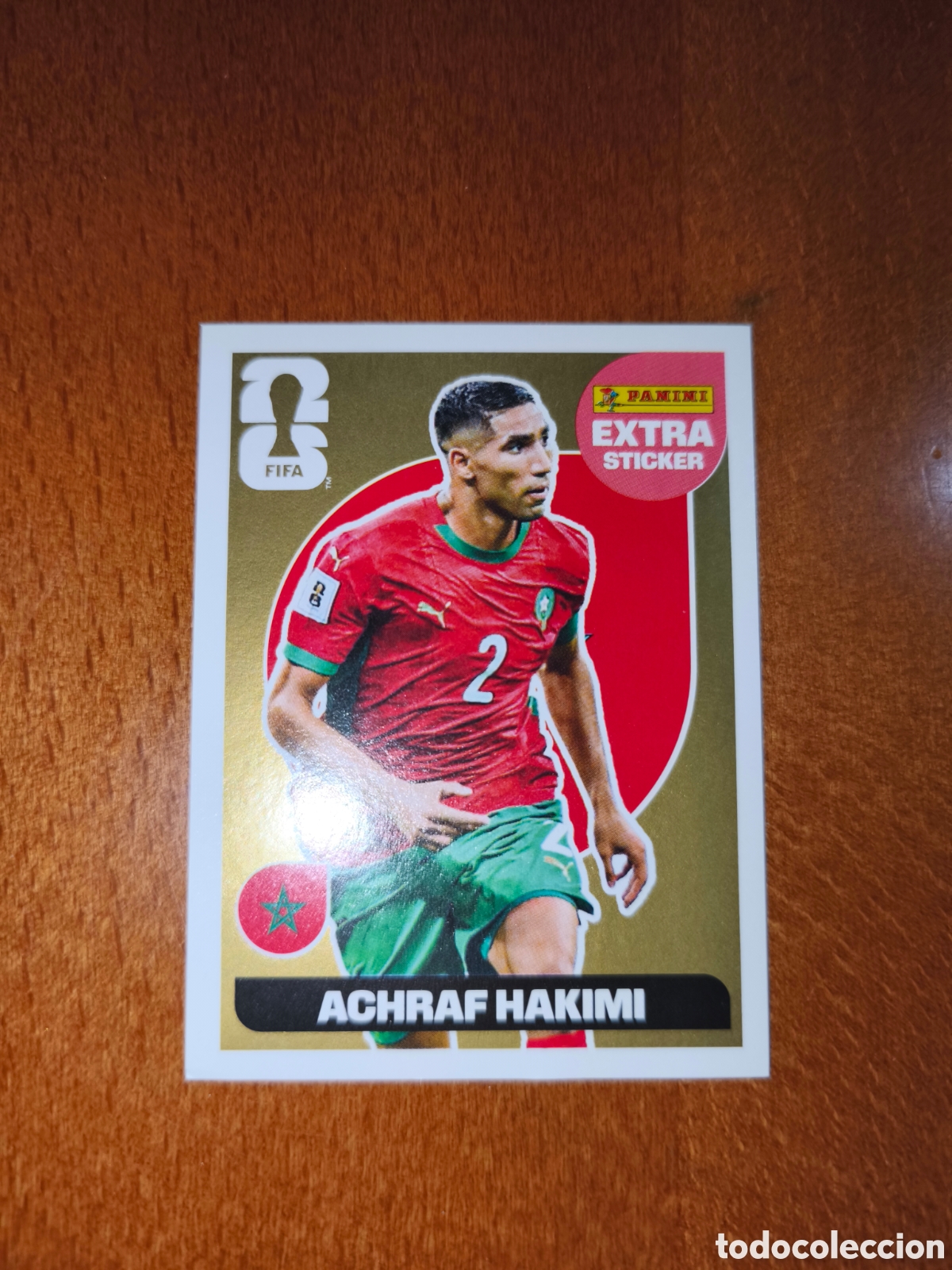 Cromos de F&uacute;tbol: Achraf Hakimi EXTRA STICKER ORO Fifa World Cup 2026 Marruecos