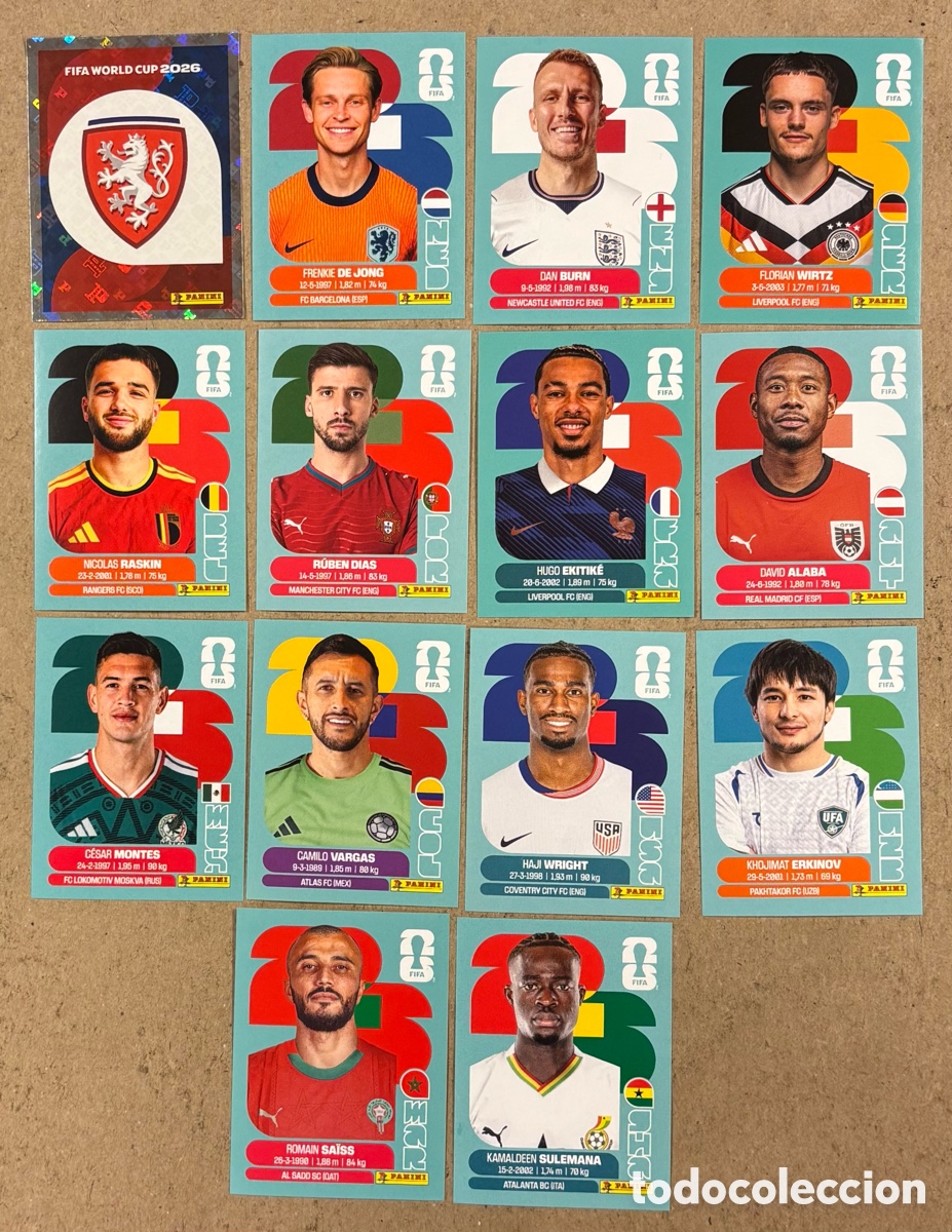 Cromos de F&uacute;tbol: LOTE DE 14 CROMOS STICKERS PANINI FIFA WORLD CUP 2026.