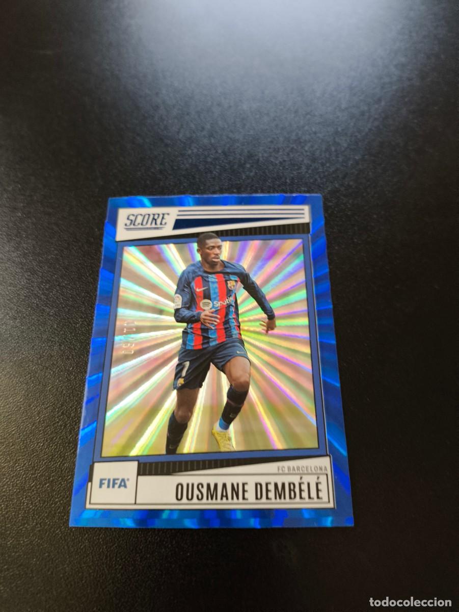 Cromos de F&uacute;tbol: 58 DEMBELE BARCELONA LASER BLUE EXPLOSION 11/60 PANINI 22 23 SCORE FIFA 2022 2023 NO LIGA ESTE