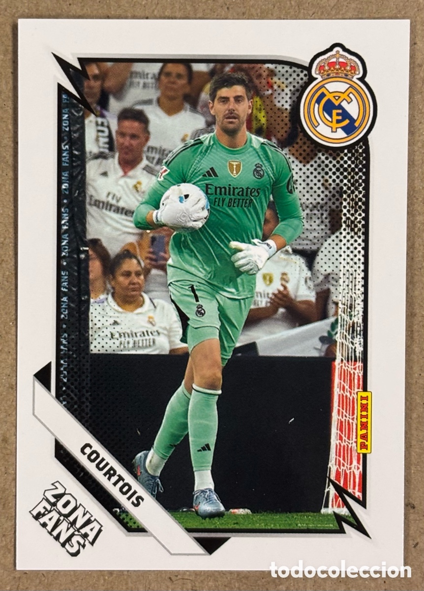 Figurine di Calcio: COURTOIS (REAL MADRID). CARTA ZONA FANS COLECCI&Oacute;N REAL MADRID PANINI CLUB 2025/26.
