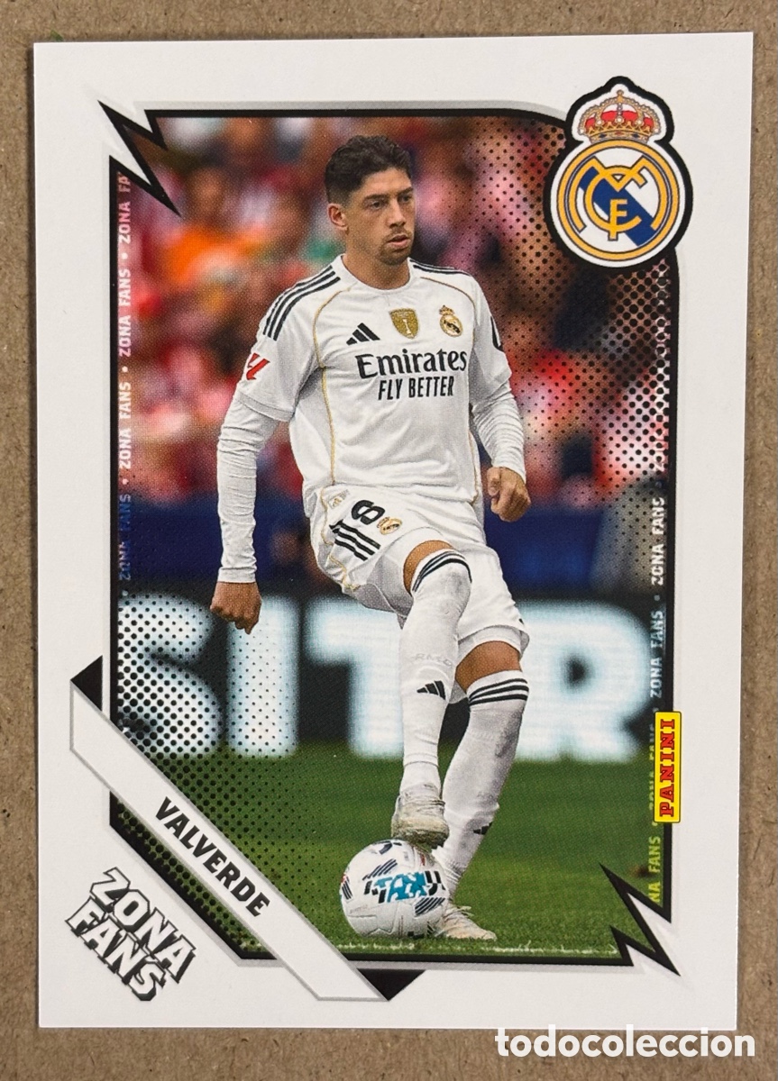 Cartes &agrave; collectionner de Football: VALVERDE (REAL MADRID). CARTA ZONA FANS COLECCI&Oacute;N REAL MADRID PANINI CLUB 2025/26.