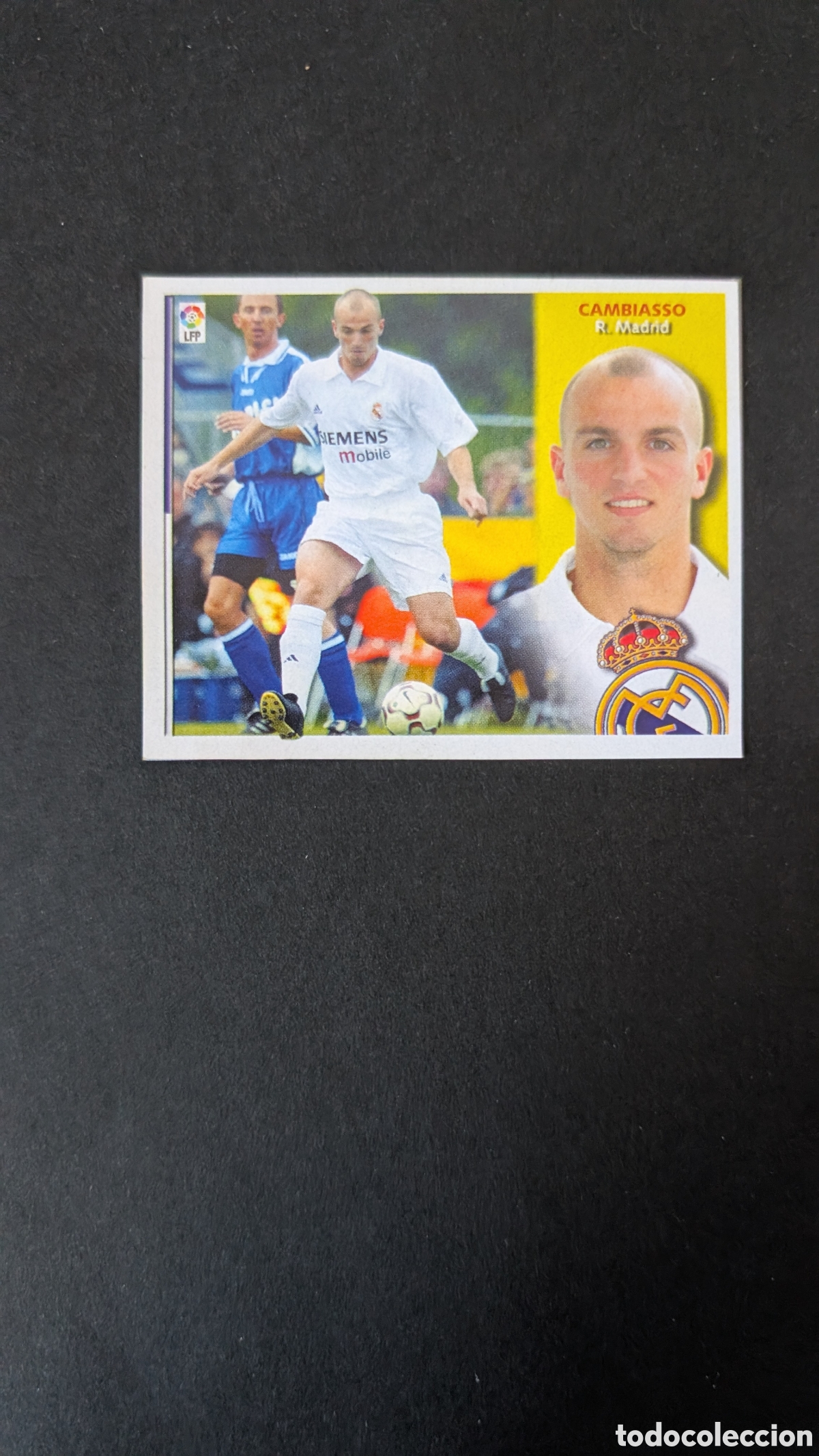 Football Stickers: CAMBIASSO REAL MADRID FICHAJE 19 LIGA ESTE 2002/03 02 03 RECORTADO