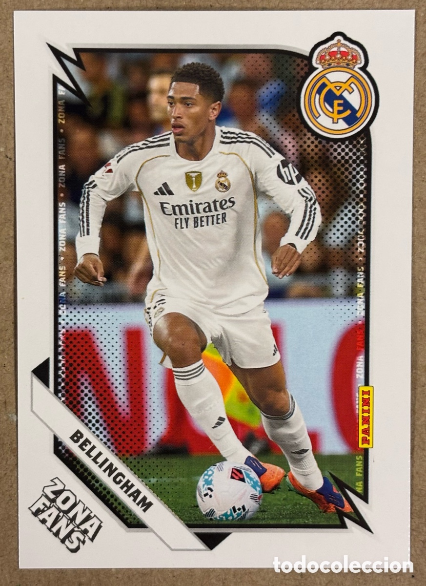 Cromos de F&uacute;tbol: BELLINGHAM (REAL MADRID). CARTA ZONA FANS COLECCI&Oacute;N REAL MADRID PANINI CLUB 2025/26.