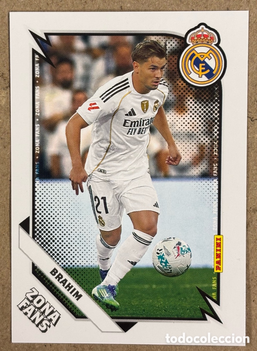 Cromos de F&uacute;tbol: BRAHIM D&Iacute;AZ (REAL MADRID). CARTA ZONA FANS COLECCI&Oacute;N REAL MADRID PANINI CLUB 2025/26.