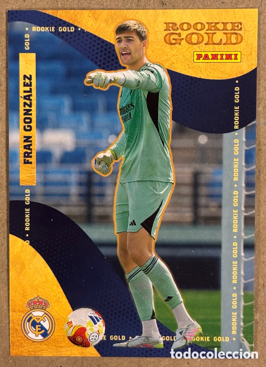 Figurine di Calcio: FRAN GONZ&Aacute;LEZ (REAL MADRID). CARTA ROOKIE GOLD COLECCI&Oacute;N REAL MADRID PANINI CLUB 2025/26.