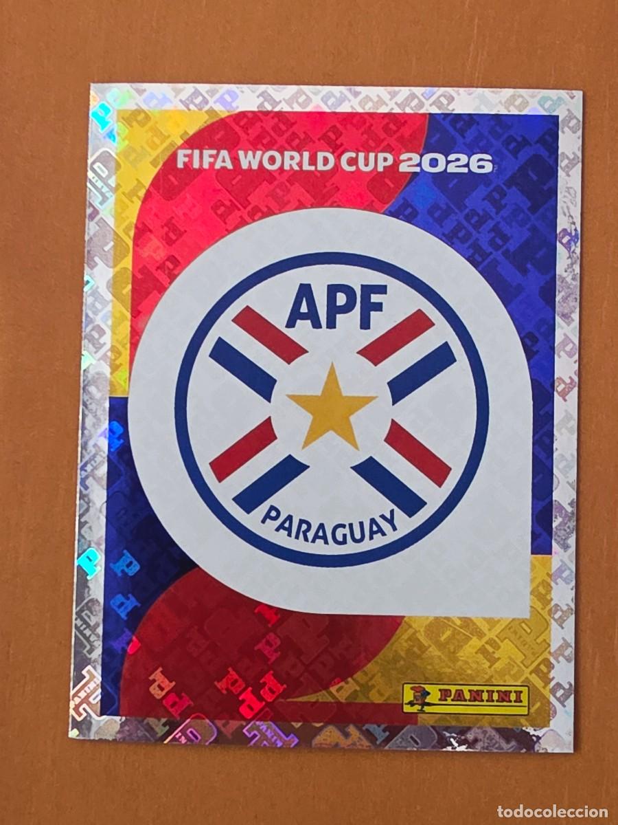 Cromos de F&uacute;tbol: PAR 1 Escudo logo emblema Paraguay, Panini FIFA World Cup Mundial 2026 Sticker