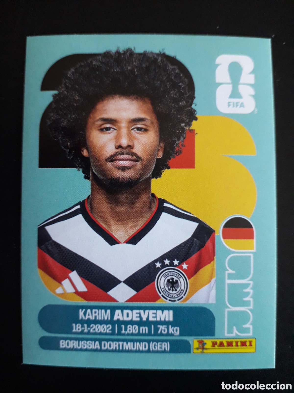 Cromos de Futebol: ADEYEMI ALEMANIA GER 19 MUNDIAL F&Uacute;TBOL 2026 FIFA WORLD CUP PANINI SIN PEGAR PEDIDO M&Iacute;NIMO 3&euro;