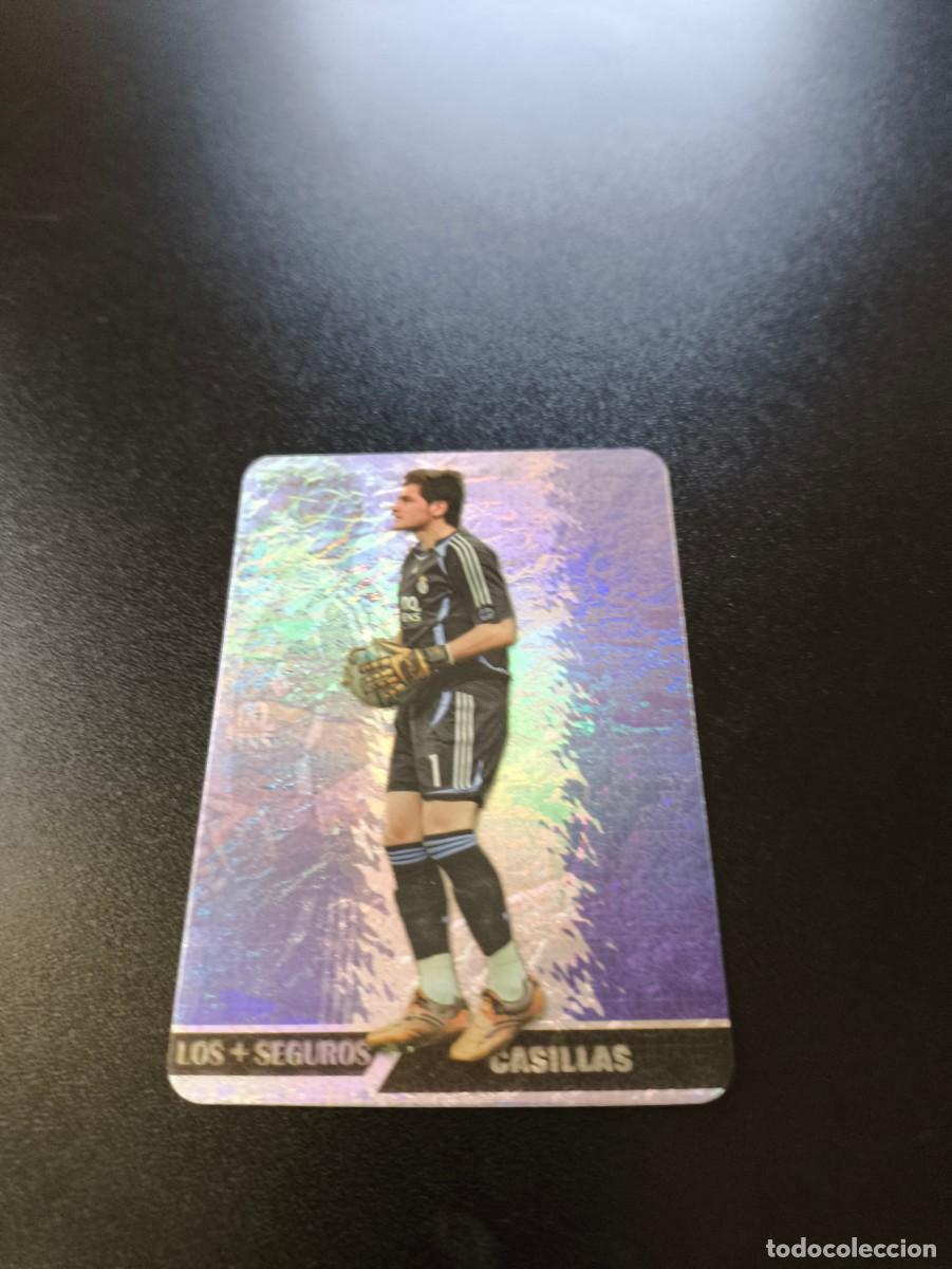 Cromos de F&uacute;tbol: 546 CASILLAS REAL MADRID LOS + SEGUROS JASPEADO HORIZONTAL MUNDICROMO LIGA 2007 2008 07 08 NO PANINI