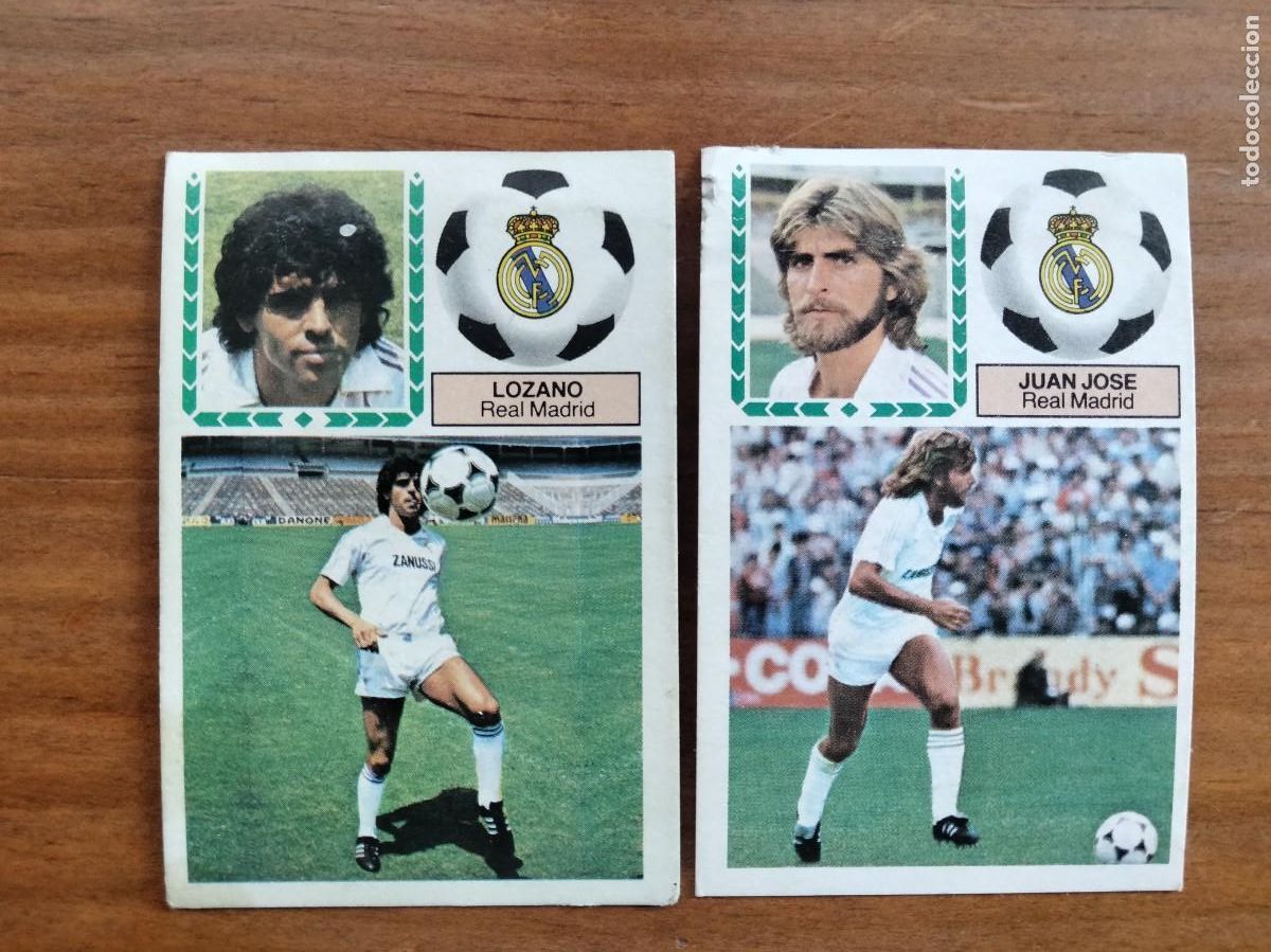 Cartes &agrave; collectionner de Football: Lote 2 cromos Lozano fichaje 13 y Juan Jos&eacute; Real Madrid &aacute;lbum liga Este 83 84