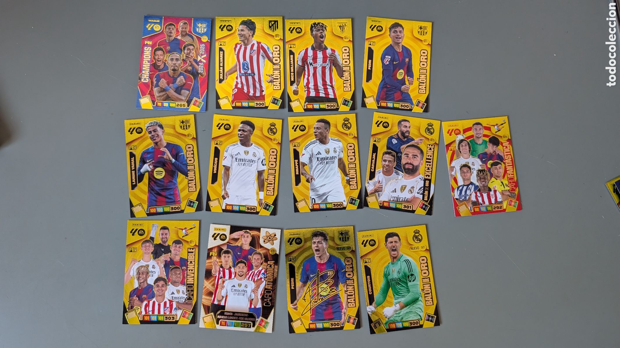 Cartes &agrave; collectionner de Football: LOTE COMPLETO 13 BALONES ORO DIFERENTES ADRENALYN XL LIGA 2025/2026 25 26 PANINI