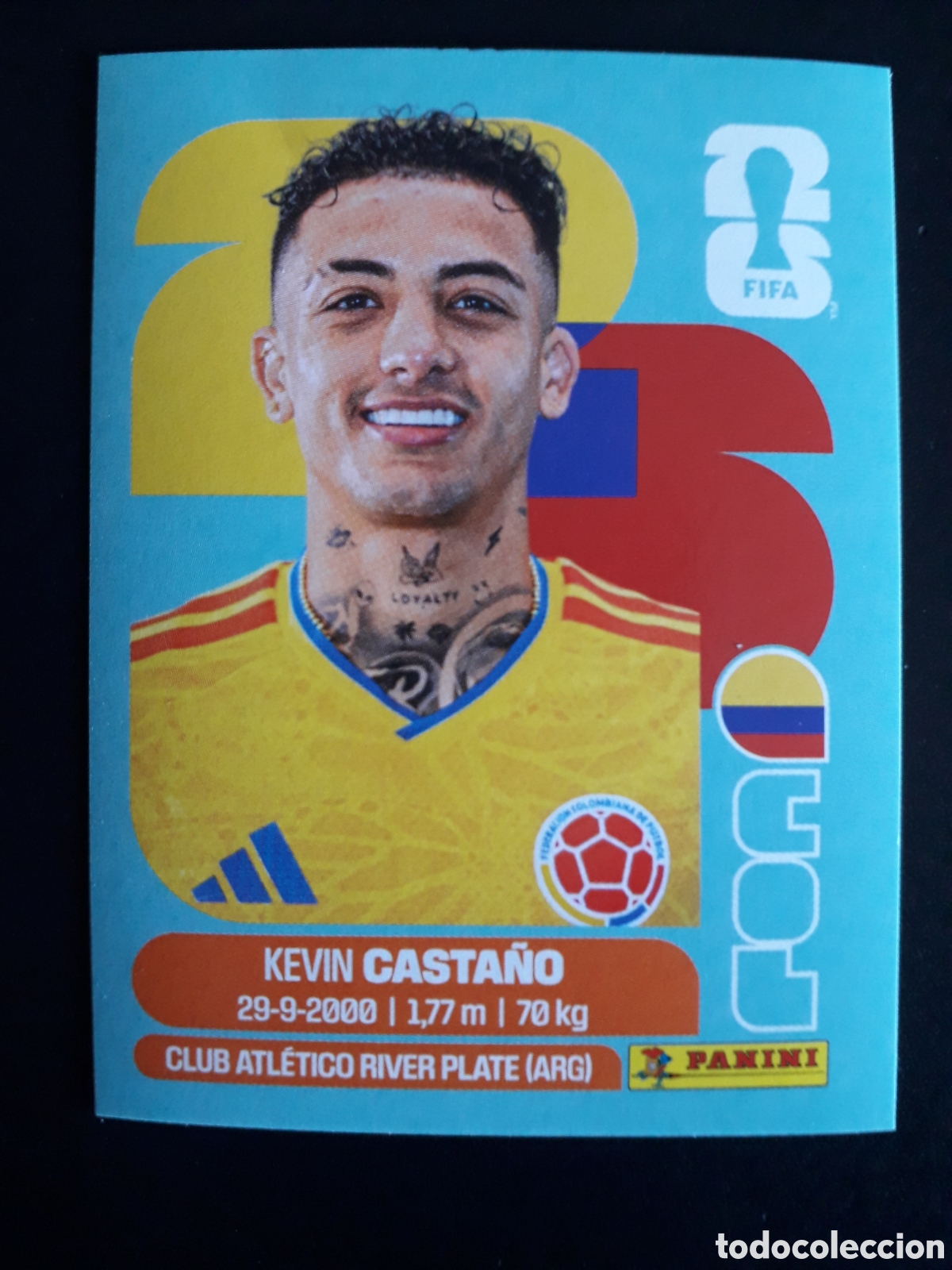 Cartes &agrave; collectionner de Football: CASTA&Ntilde;O COLOMBIA COL 11 MUNDIAL F&Uacute;TBOL 2026 FIFA WORLD CUP PANINI SIN PEGAR PEDIDO M&Iacute;NIMO 3&euro;