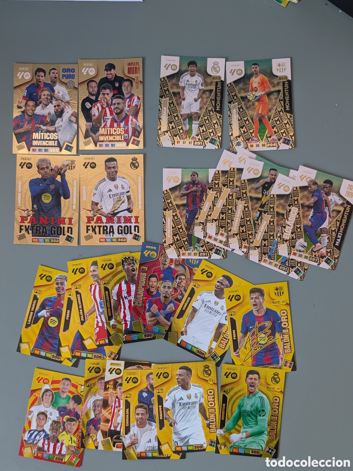 Cromos de F&uacute;tbol: LOTE COMPLETO 25 HITS BALONES ORO/ MOMENTUM/ EXTRA GOLD ADRENALYN XL LIGA 2025/2026 25 26 PANINI