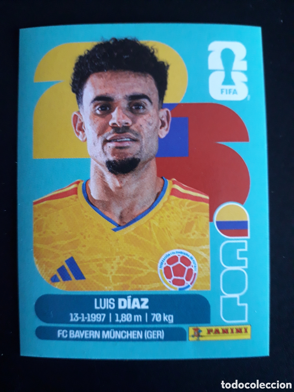 Fu&szlig;ball-Sticker: LUIS D&Iacute;AZ COLOMBIA COL 20 MUNDIAL F&Uacute;TBOL 2026 FIFA WORLD CUP PANINI SIN PEGAR PEDIDO M&Iacute;NIMO 3&euro;