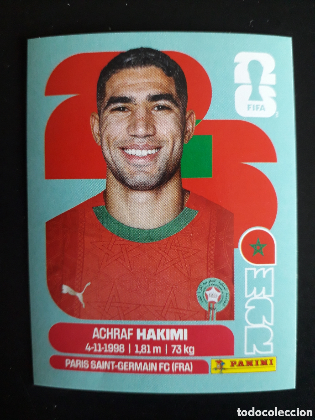 Cromos de F&uacute;tbol: HAKIMI MARRUECOS MAR 4 MUNDIAL F&Uacute;TBOL 2026 FIFA WORLD CUP PANINI SIN PEGAR PEDIDO M&Iacute;NIMO 3&euro;