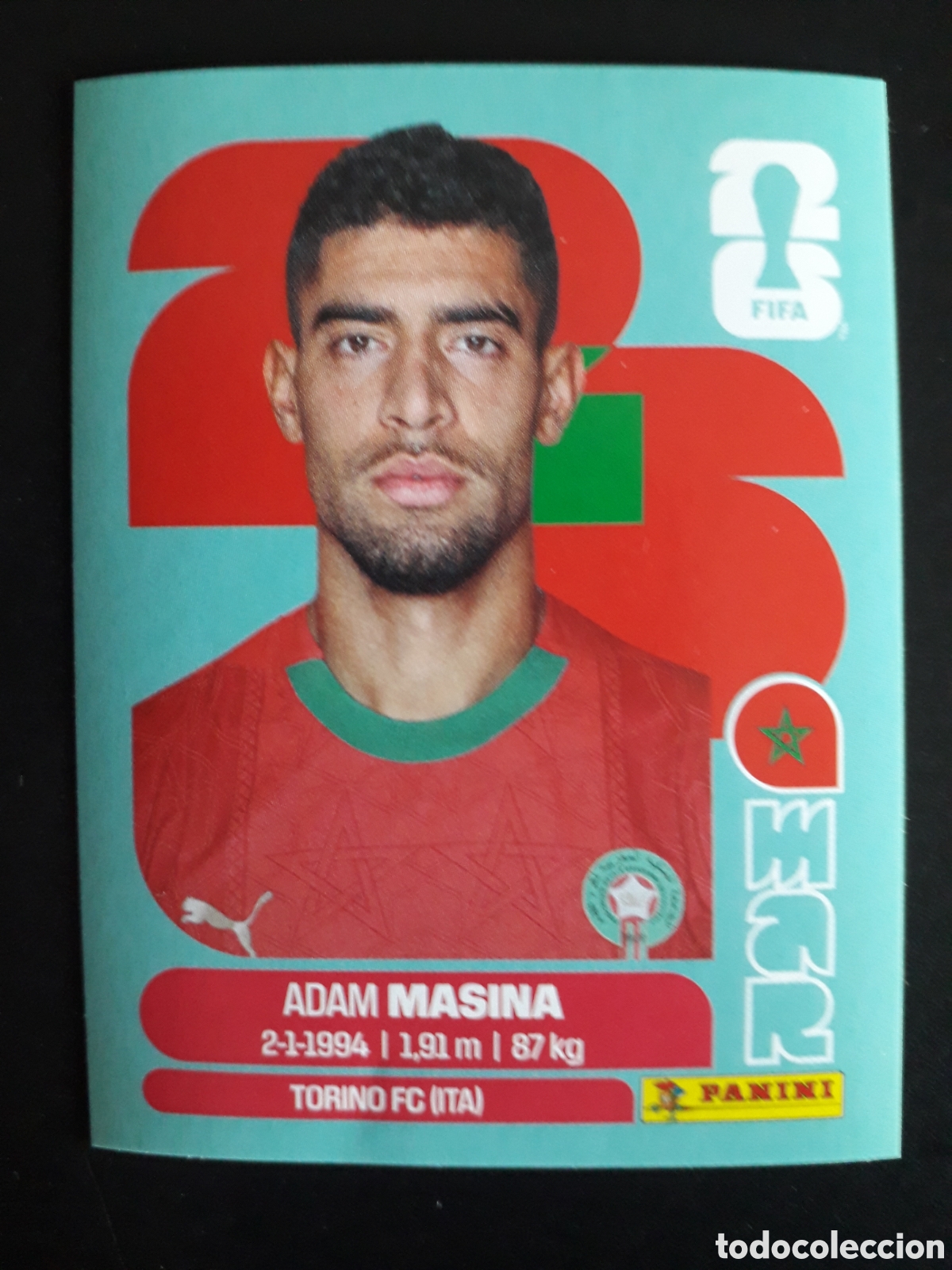 Cromos de F&uacute;tbol: MASINA MARRUECOS MAR 9 MUNDIAL F&Uacute;TBOL 2026 FIFA WORLD CUP PANINI SIN PEGAR PEDIDO M&Iacute;NIMO 3&euro;