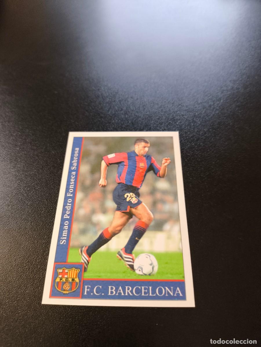 Cromos de F&uacute;tbol: 81 SIMAO BAJA BARCELONA CROMO DE F&Uacute;TBOL FICHAS LIGA 2001 2002 MUNDICROMO 01 02