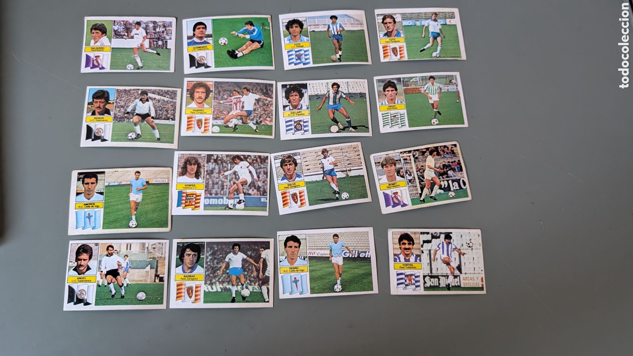 Cromos de F&uacute;tbol: LOTE 16 FICHAJES Y COLOCAS DIFERENTES LIGA ESTE 1982/83 82 83 DESPEGADOS