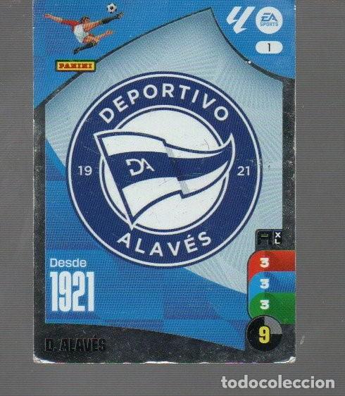 Cromos de F&uacute;tbol: CROMO DE LIGA FUTBOL 2024/25 DE XL ADRENALYN Y PANINI DE ALAV&Eacute;S N&ordm; 1 ESCUDO