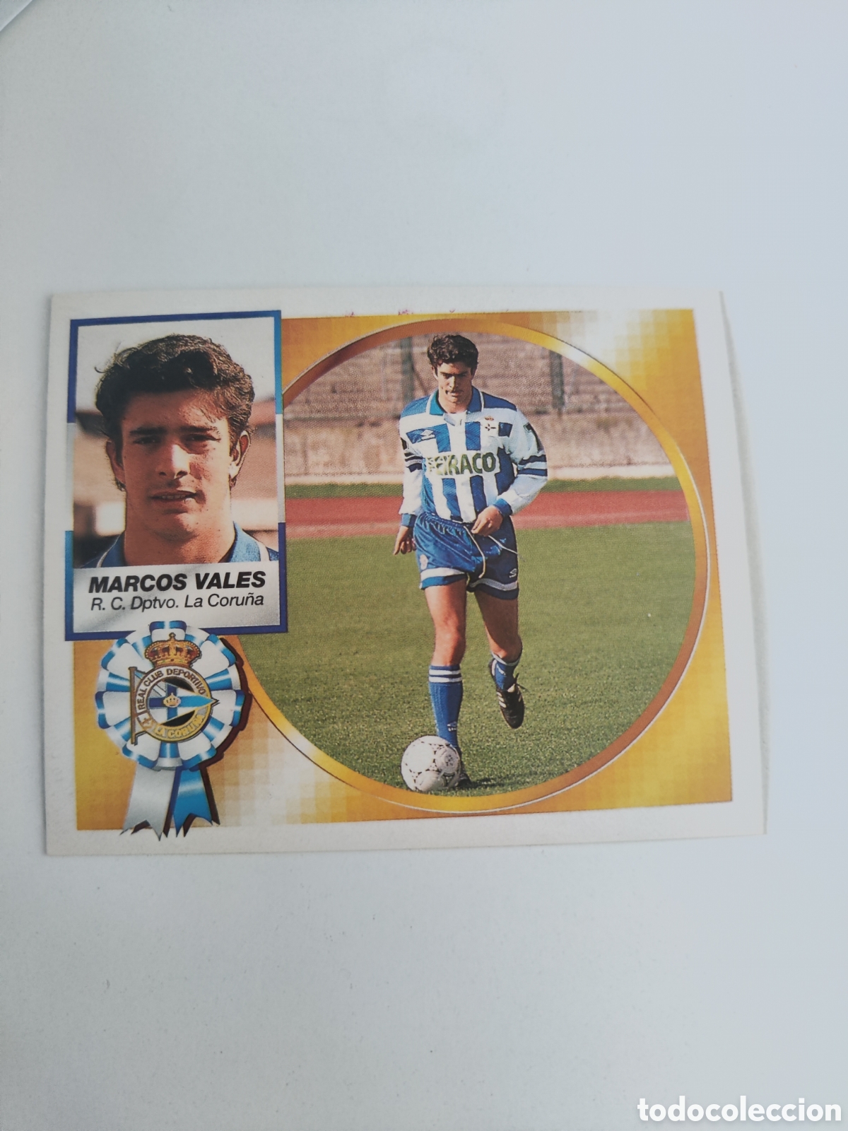Cromos de F&uacute;tbol: Este 94 95 nuevo sin pegar muy buen estado Deportivo Coru&ntilde;a Marcos Vales baja