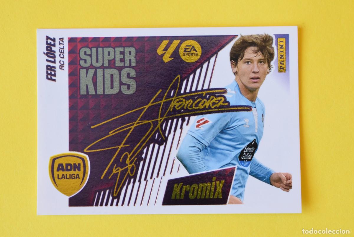 Cromos de F&uacute;tbol: Cromo Liga 25 26. 2025 2026. Fer L&oacute;pez. Kromix. N. &ordm; K 8. Celta de Vigo. ADN Super Kids. Panini