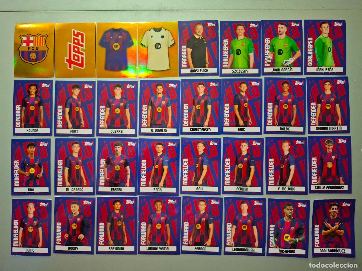Cromos de F&uacute;tbol: EQUIPO COMPLETO BASICO LIGA 25 26 OFICIAL FC BARCELONA TOPPS 2025 2026 Topps