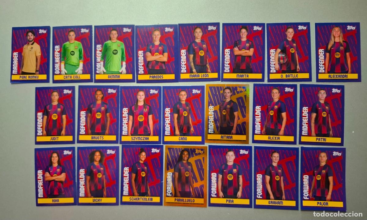Cromos de F&uacute;tbol: EQUIPO FEMENINO COMPLETO BASICO LIGA 25 26 OFICIAL FC BARCELONA TOPPS 2025 2026 Topps