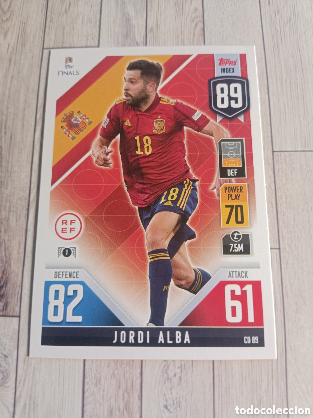 Cromos de F&uacute;tbol: CO 89 JORDI ALBA ESPA&Ntilde;A ROAD TO FINALS UEFA NATIONS LEAGUE TOPPS MATCH ATTAX 2022