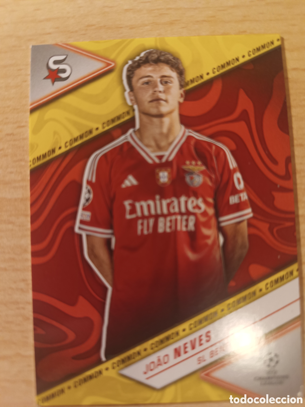 Cromos de F&uacute;tbol: JOAO NEVES UNCOMMON SUPERSTARS YELLOW VERSION SL BENFICA 2023 2024 TOPPS 23 24