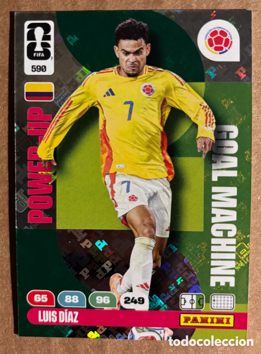 Figurine di Calcio: LUIS D&Iacute;AZ (COLOMBIA). CARTA POWER-UP GOAL MACHINE PANINI ADRENALYN XL FIFA WORLD CUP 2026. #590